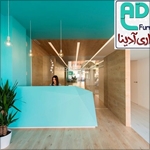 طراحی داخلی کلینیک زیبا با رنگ فیروزه ای